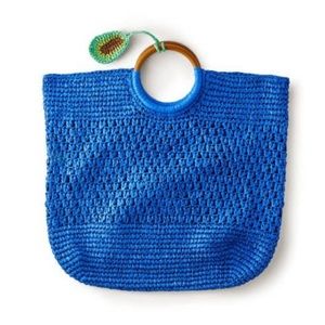 NWT Tabitha Brown for Target Avocado Tassel Woven Straw Tote W/ Avocado Charm